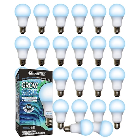 Miracle Led 6.5KK Pro-Pack Indoor Grow Light Bulb, 6500K Blue Spec. Replace 150W Grow Bulbs, 24PK 801890